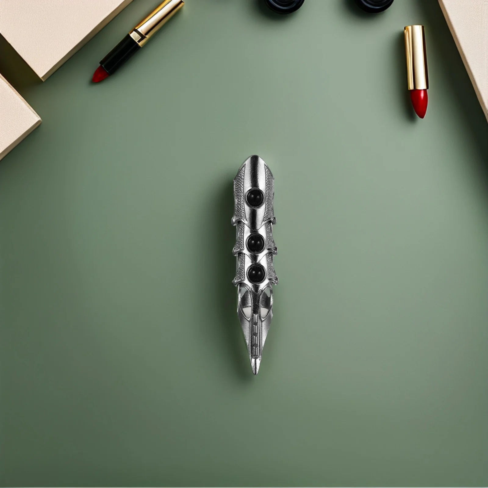 4 pçs anel de dedo longo vintage articulado gótico dedo completo conjunta anel halloween punk cosplay traje jóias para homens