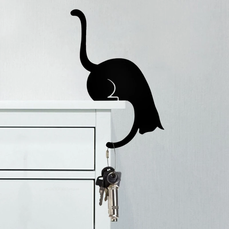 Kitchen Wall Door Metal Hook Key Hanger Cat Tail Monkey Shaped Wall Decor Holder Home Storage Rack Seamless Hooks