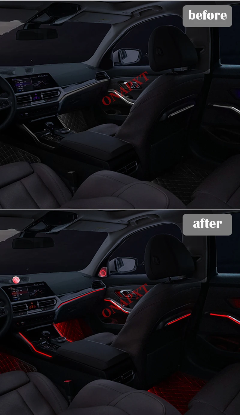 Car For BMW 3 Series G20 G28 2019-2021 Decorative Ambient Light LED Colors Door Interior Atmosphere Lamp illuminated Strip