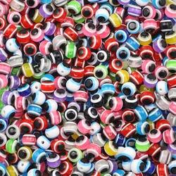 50pcs Colorful Fish Eye Devil's Eye Round Loose Beads Acrylic For Jewelry Handmade Bracelet Necklace Earrings DIY Accessories