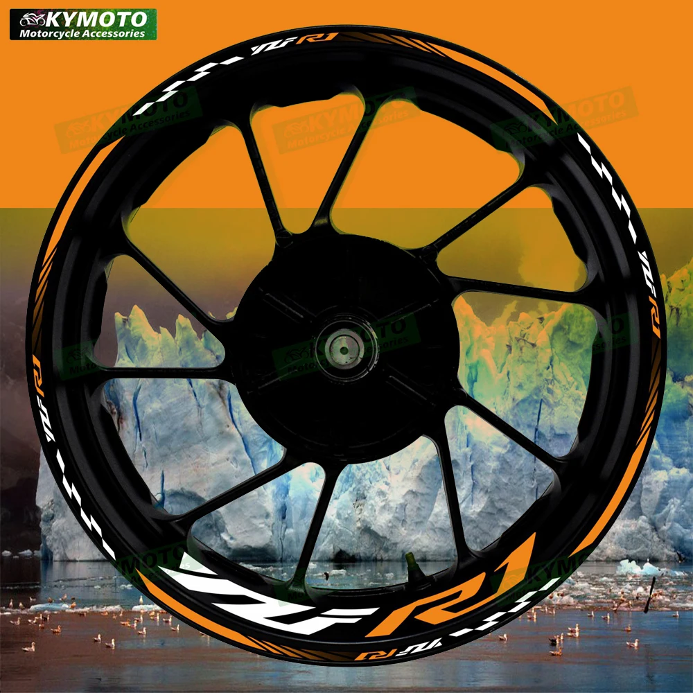 

Аксессуары для мотоциклов YZF R1 R 1, 17-дюймовые наклейки на передние и задние колеса, обтекатель, ступица, светоотражающий обод, полоса, наклейка, украшение