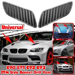 Car Front Grill Hood Cover Carbon Fiber Look Bonnet Grill Air Outlet Vent Cover Trim For-BMW E90 E91 E92 F30 E46 DTM Style