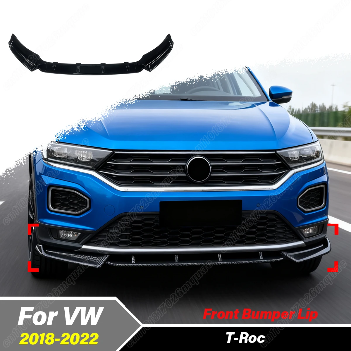 For Volkswagen T-Roc 2018 2019 2020 2021 2022 Standard Edition Automobile Front Bumper Spoiler Board Decoration Accessories Kit