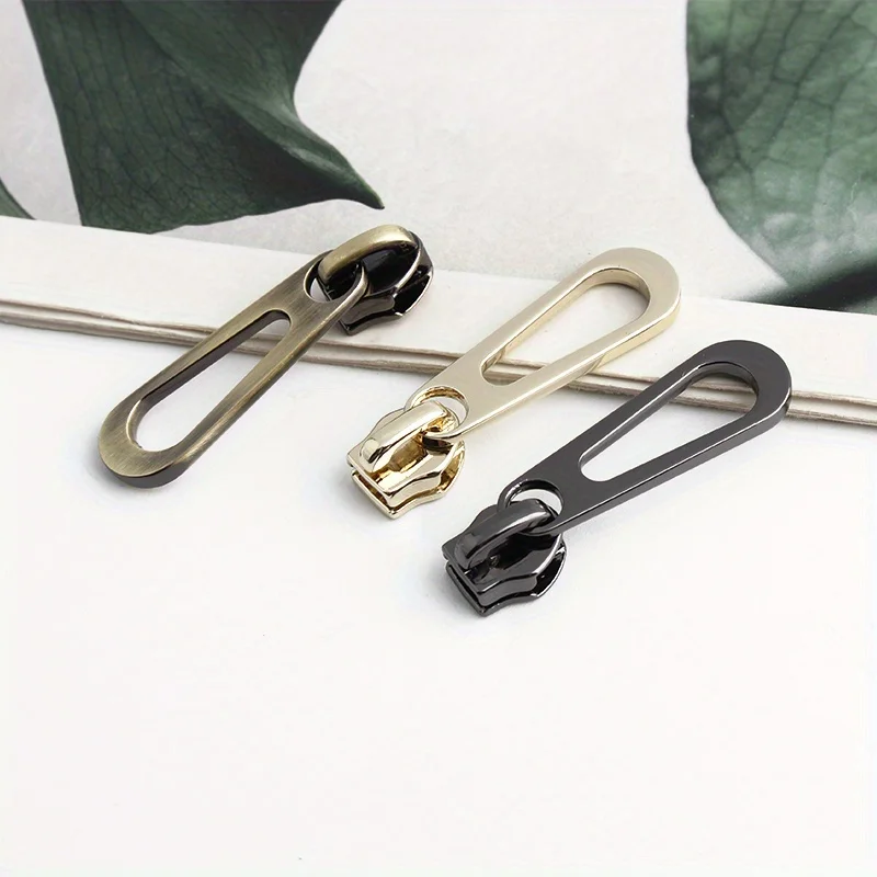 5PCS 5# Simple Nylon Zipper Slider Suitable for Men Women Wallet Handbag Luggage Alloy Zipper Puller