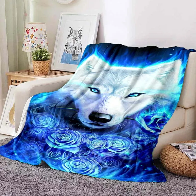 

Wolf 3D Print Blanket Sofa Blankets for Beds Super Soft Warm Blanket Cover Flannel Throw Blanket Flannel Blanket Birthday Gift