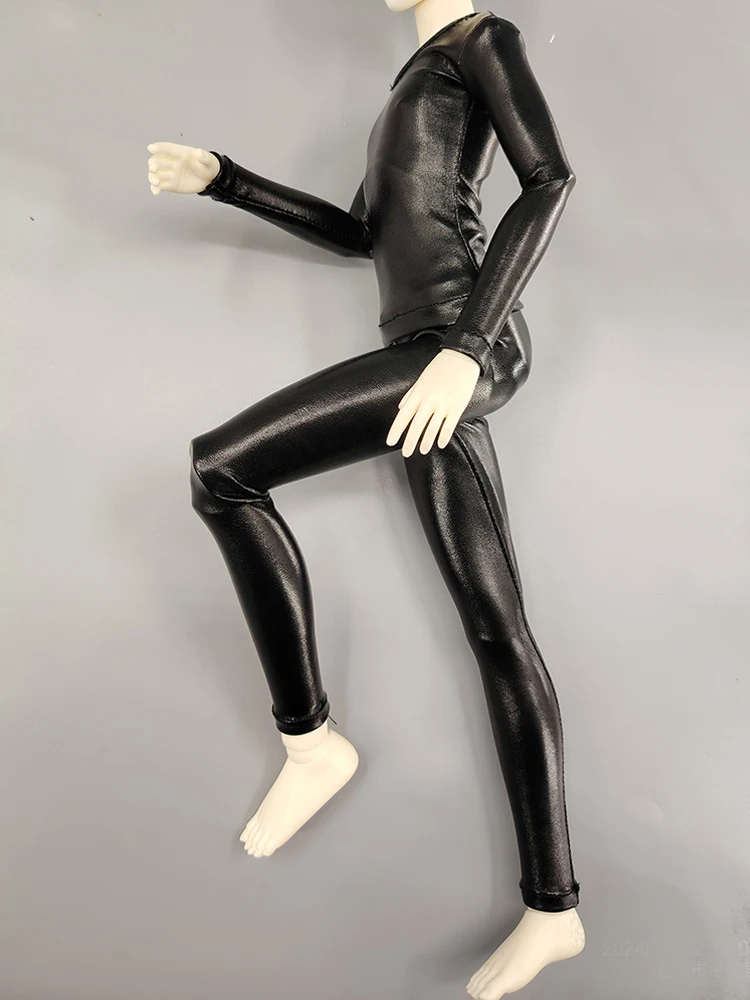 D09-P301 children handmade toy 1/6 1/4 1/3 uncle big girl uncle ID75 80 made BJD Doll clothes black leather Elastic bodysuit