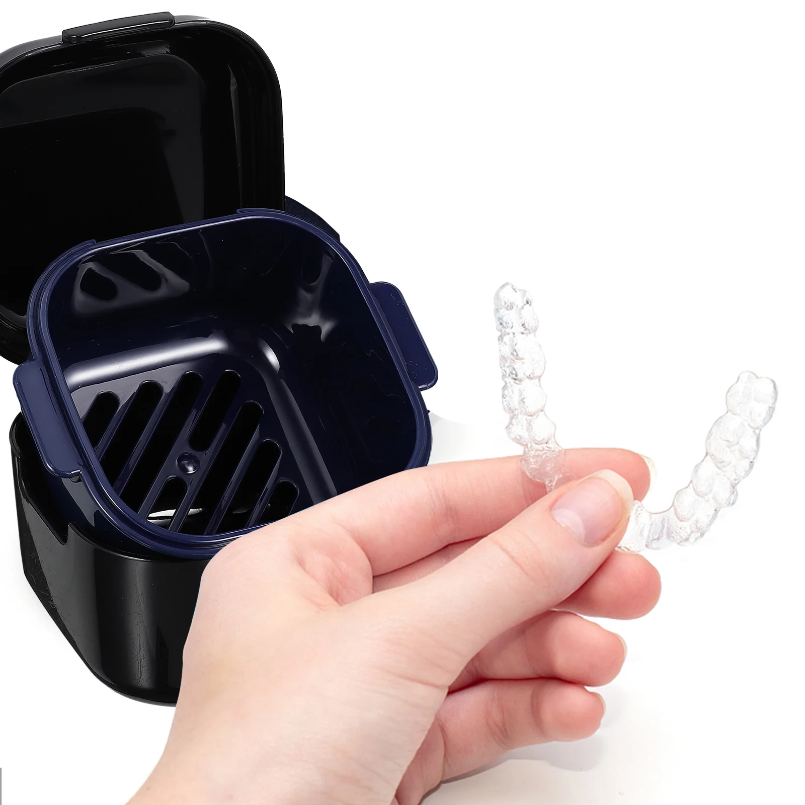 교정기 케이스 치과 용품 틀니 보관함 마우스 가드 홀더 여행용 컵 교정기 보관용 주얼리 가벼운 부드러운