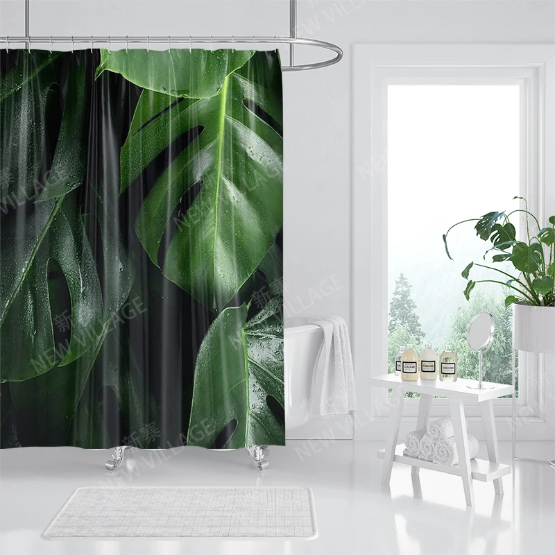 Waterproof fabric shower curtains Bathroom curtain accessories Bath curtain for shower 180x200cm 240*200 plant boho decoration