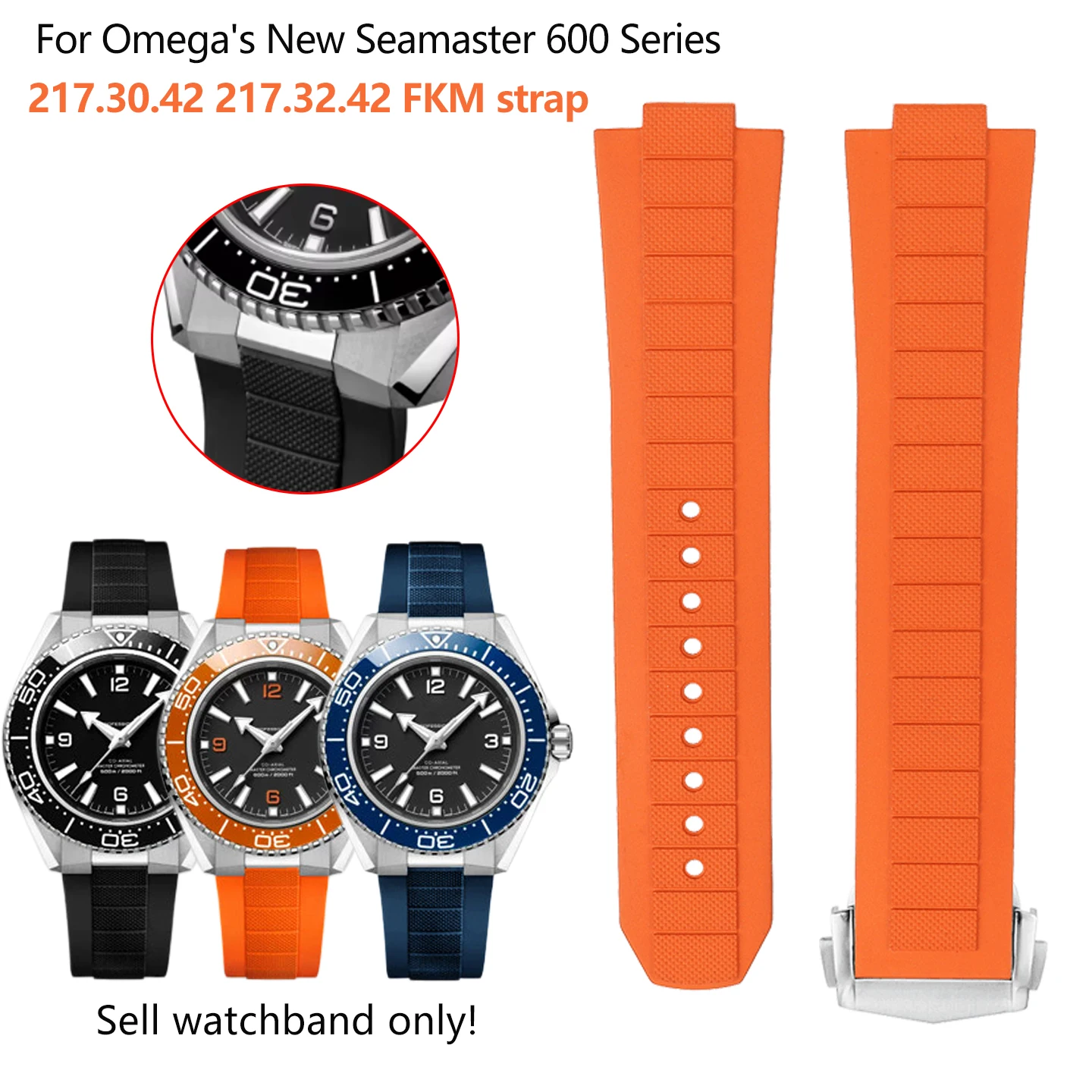

Ремешок FKM 21 мм для Omega New Seamaster Ocean Universe 600 серии 217.30.4/2217.32.42. Высококачественный мягкий ремешок для часов из фторкаучука.
