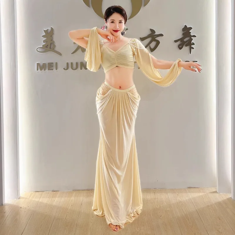 Customized Belly Dance Costumes 2025 New Oriental Dance Performance Practice Dress for Women's Palace Lantern Skirt Set Clothes