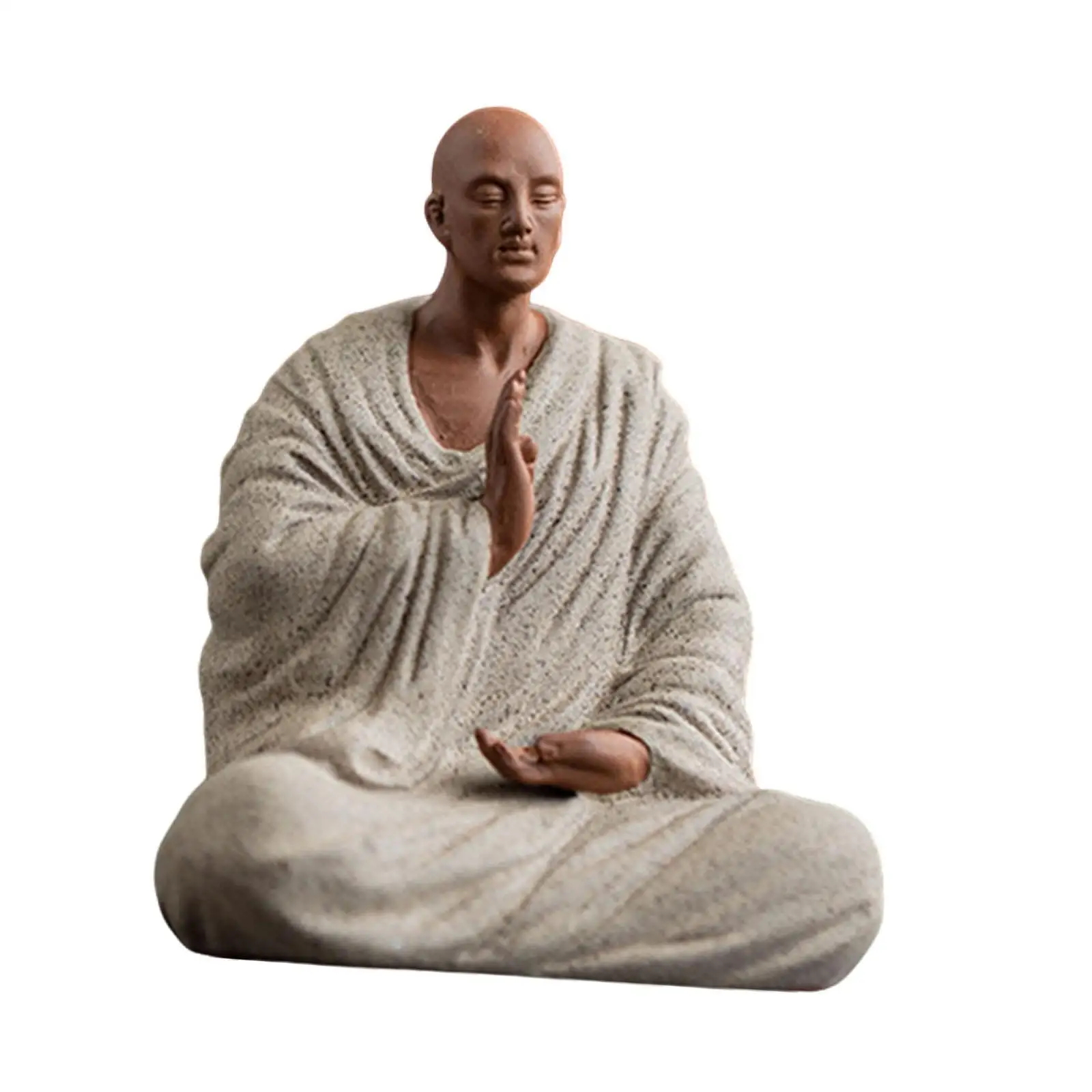 Chinese Buddha Statue Desktop Ornament Ceramic Hand Carving Buddha Figurine for Restaurant Office Living Room Business Car