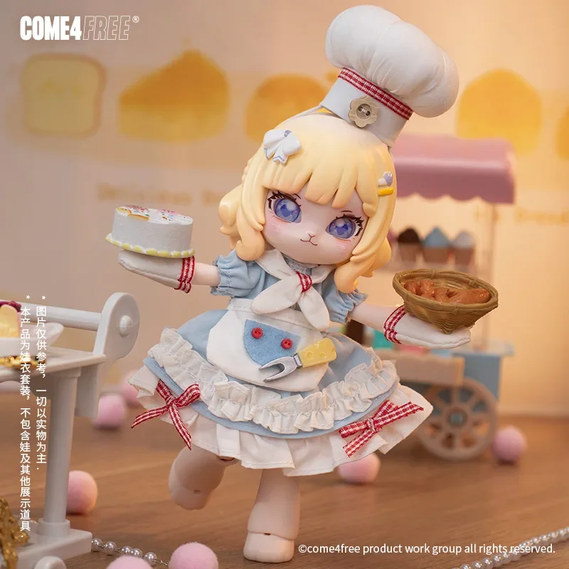 Come4Free Dessert Series Cheese Sea Salt Baby Clothes 12 Points Ob11 Doll Bjd Skirts Cute Figure Ornaments-Only Send Clothes