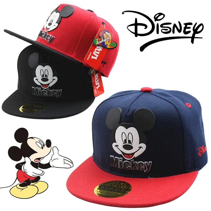 Disney Mickey Mouse Baseball Cap Kids Hip Hop Hat Cartoon Adjustable Casual Trucker Anime Boys Girls Sunshade Children Sun Hats