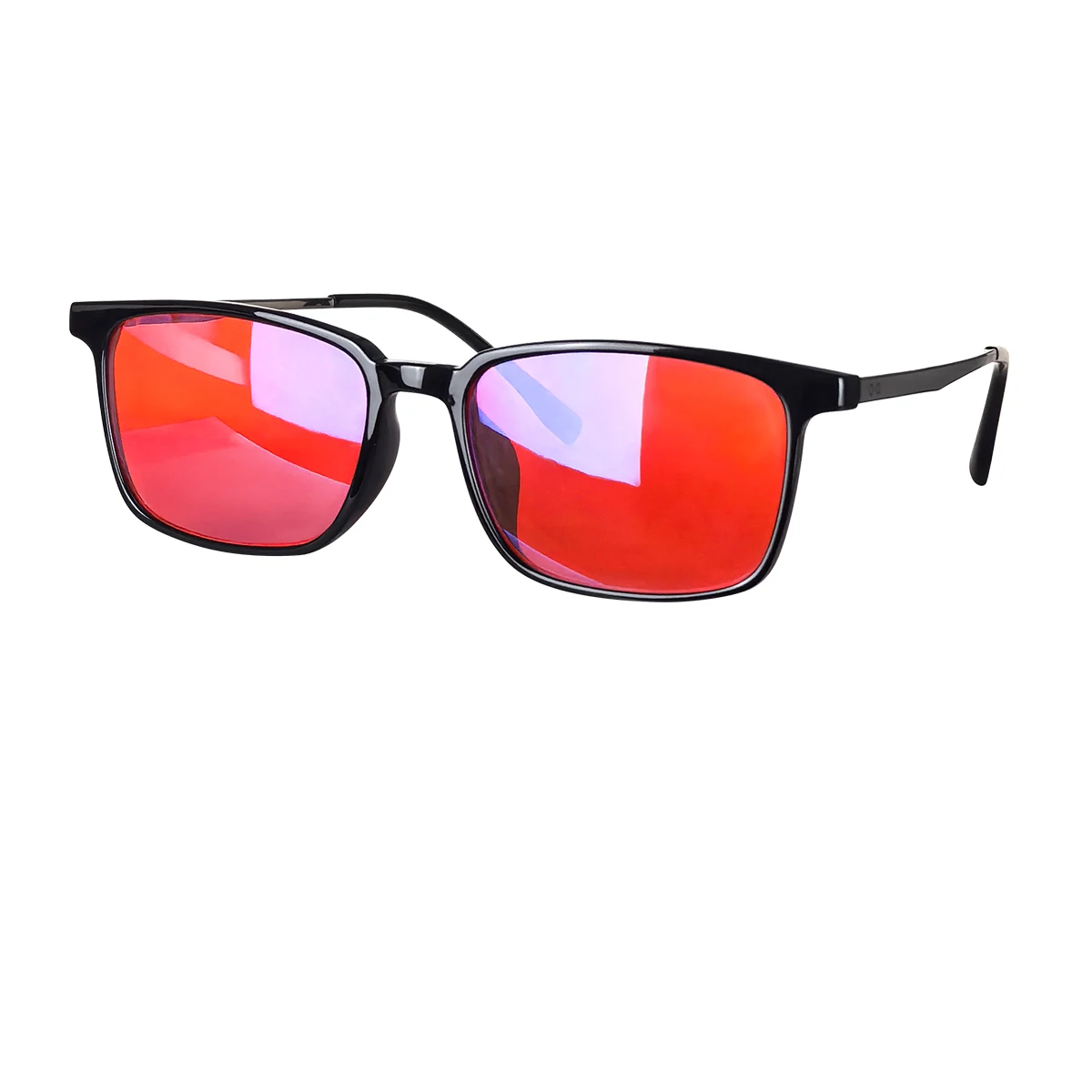 SHINU Titanium Frame Eyeglasses Anti Blue Light Orange Lens Glasses Men Better Sleep Red Lens for Gaming Computer Glasses