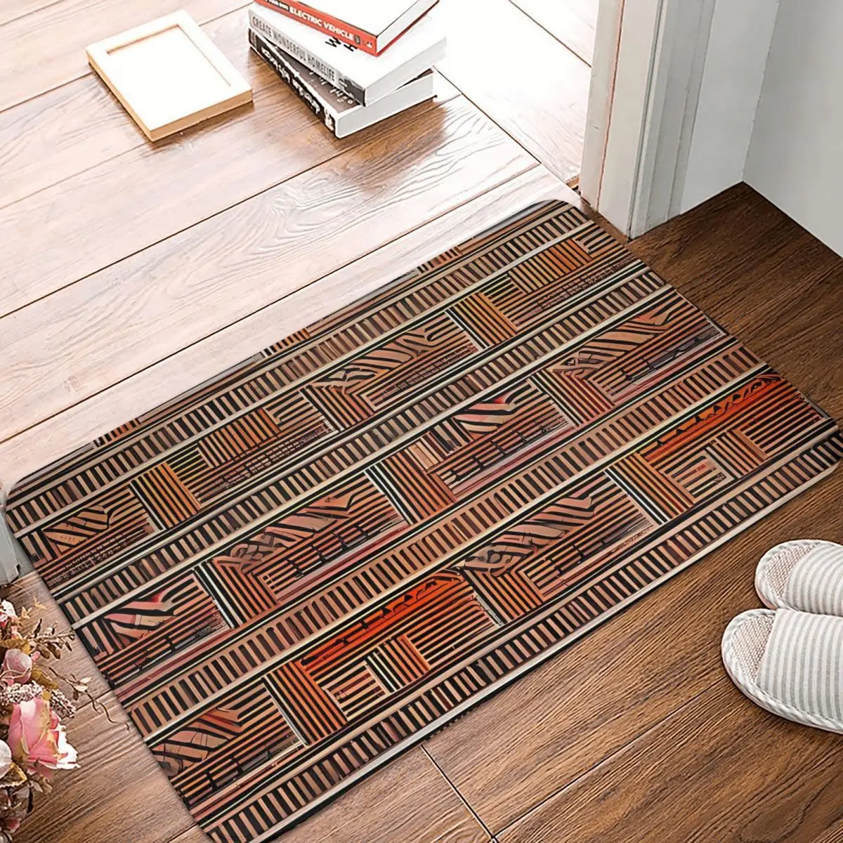 

African Non-slip Doormat Inspired Colorful Print And Modern Bath Bedroom Mat Welcome Carpet Home Pattern Decor