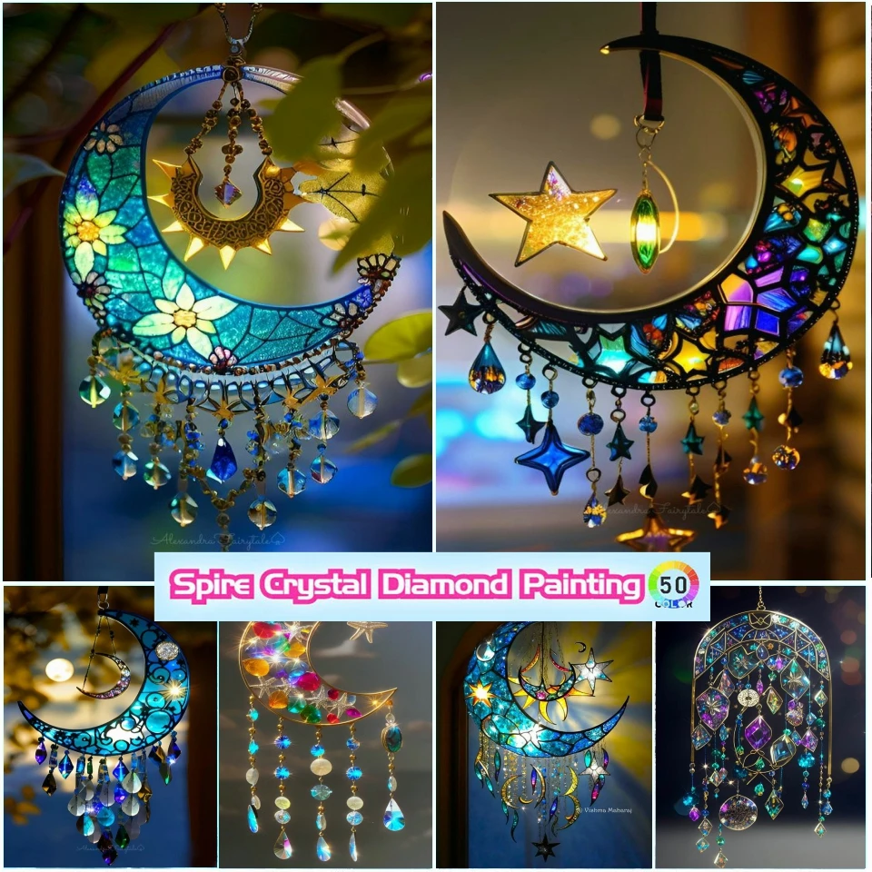 

Stained Glass Crystal Diamond Painting Wind Chimes Angel Tears 5D Diy Art Full Drill Embroidery Cross Stitch Home Deccor Gift