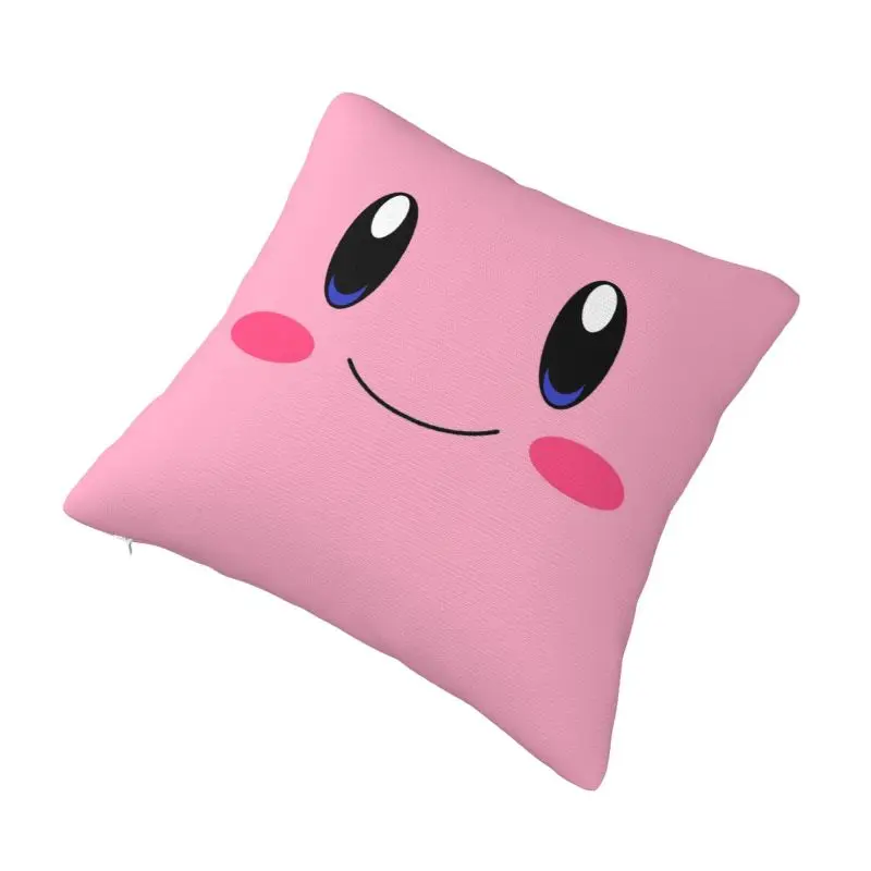 Custom Fashion Smiley Eyes Cushion Covers 40x40cm Soft Kirbys Cartoon Pillow Case for Car Square Pillowcase view 2