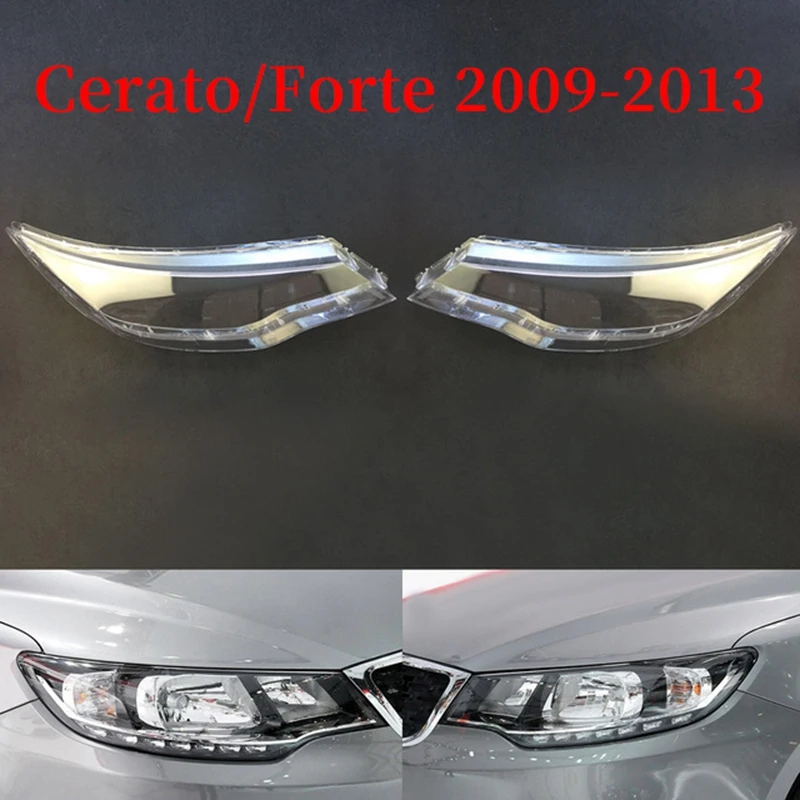 Pair Headlight Head Light Lamp Lense Clear Lens Cover for Kia Cerato/Forte 2009-2013 Headlight Lens Cover