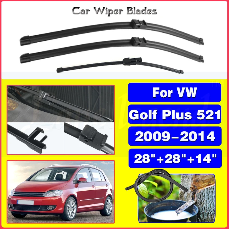 

Wiper Front Rear Wiper Blades For VW Golf Plus 521 2009 - 2014 Windshield Windscreen Window Rain Brushes 2012 2013 28"+28"+14"