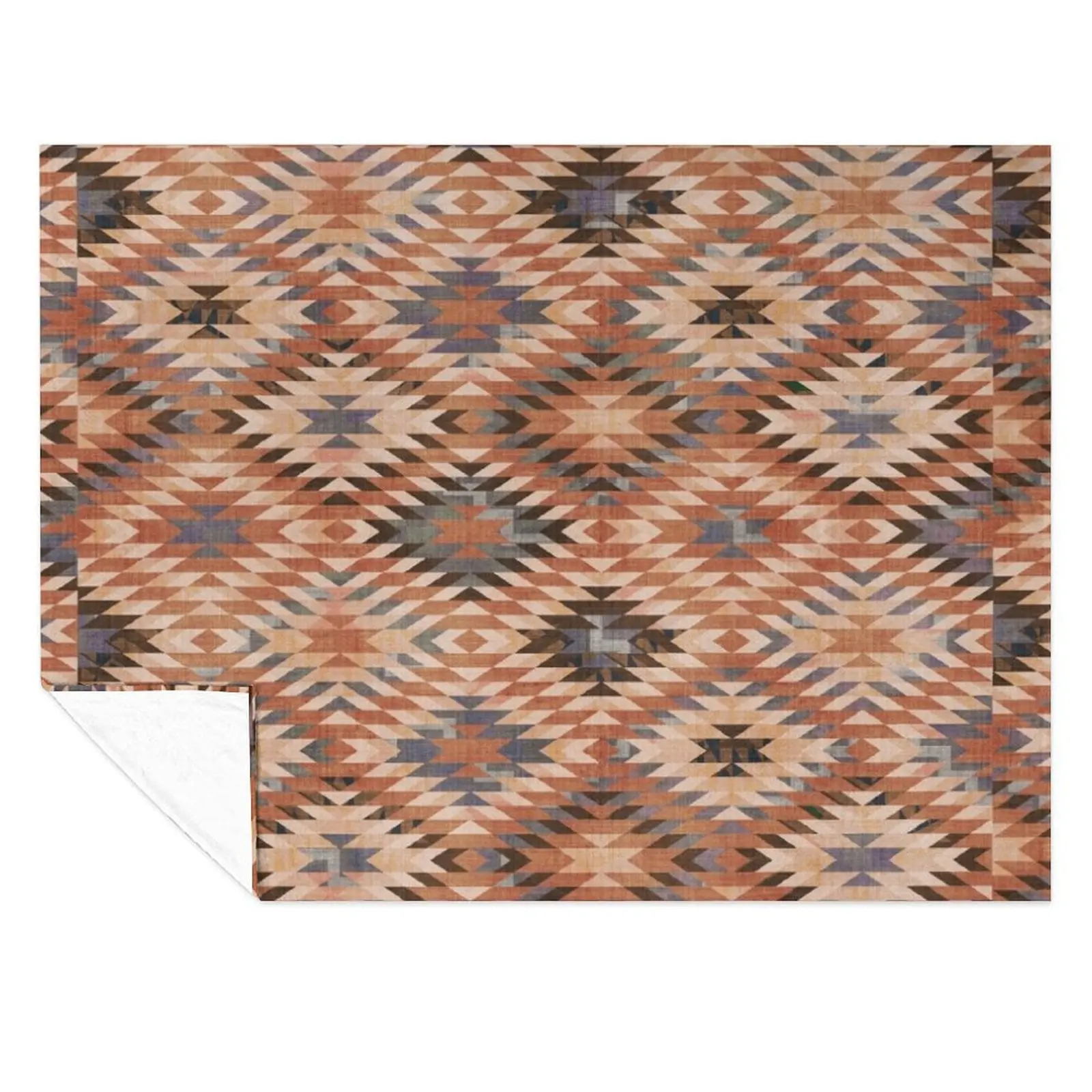 

Southwestern Arizona Tribal Distressed Rug Throw Blanket sofa bed Furrys Personalized Gift Furry Blankets
