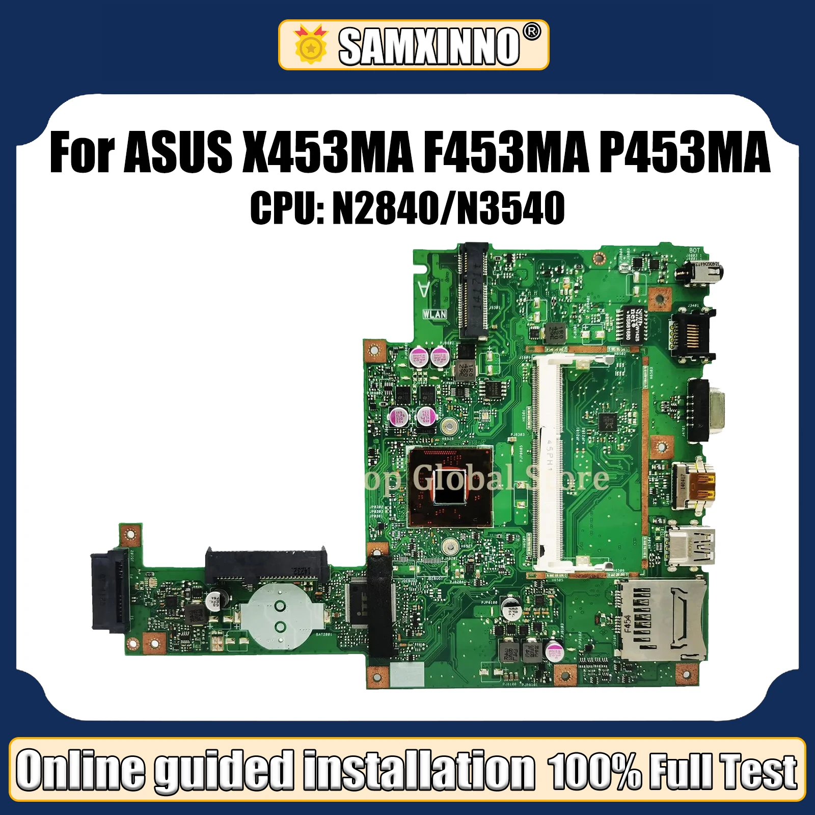 LT Laptop X453MA Mainboard For ASUS X453M F453MA P453MA Laptop Motherboard N2830/N2840 N3530/N3540 REV:2.0 DDR3L