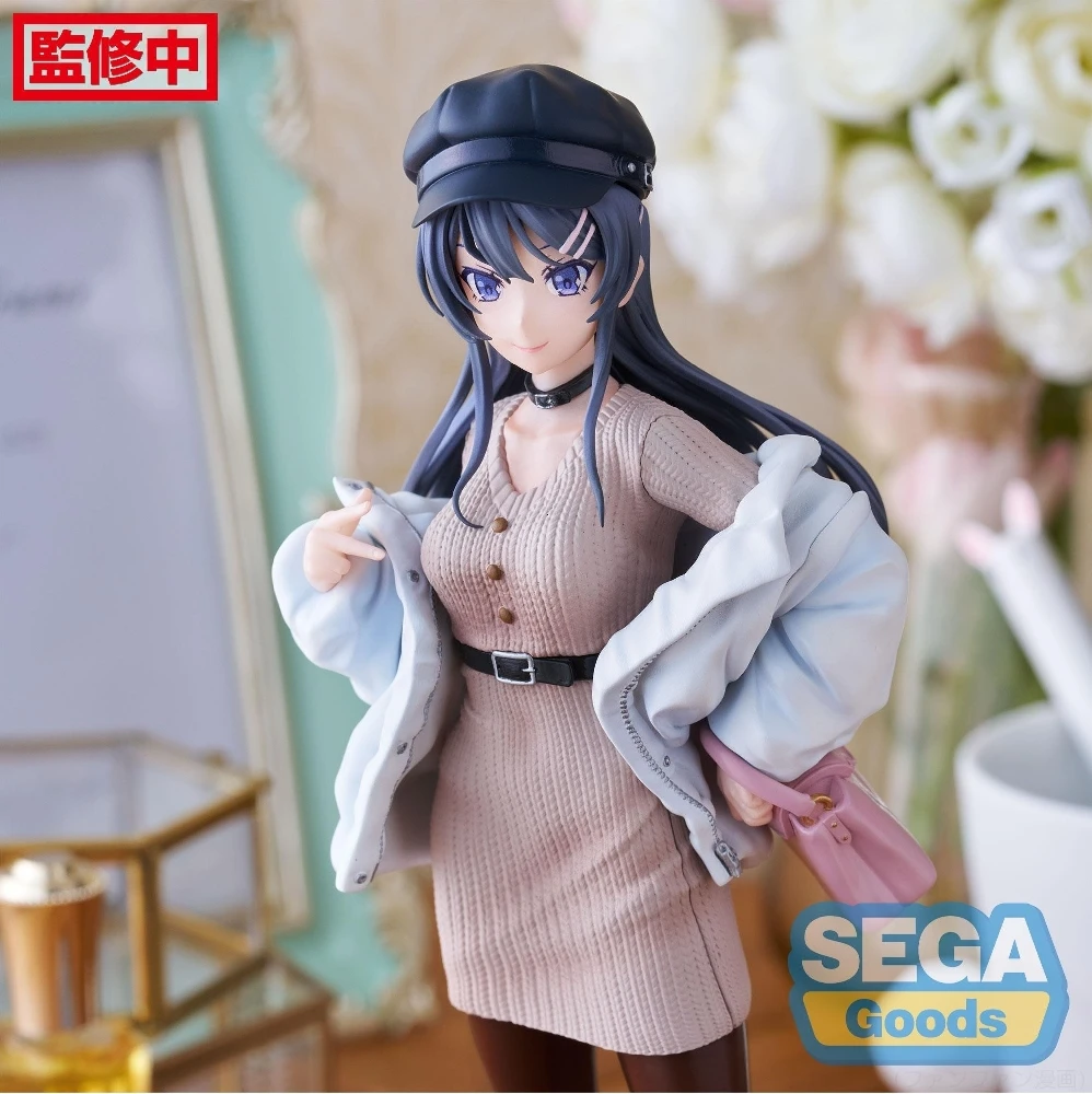 Tersedia SEGA Luminasta Sakurajima Mai Pakaian Kasual Desktop Boneka Lucu Koleksi Model Hadiah Mainan Figur Aksi Anime