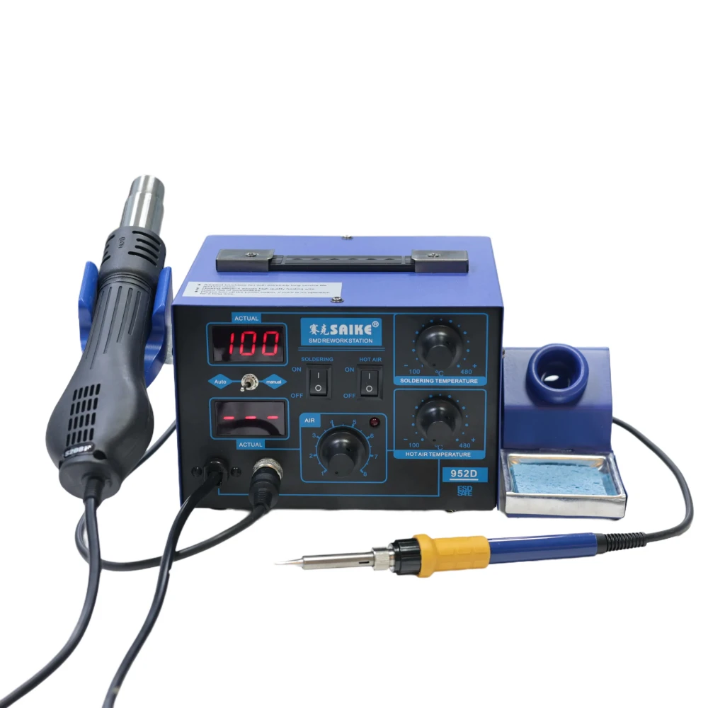

952D 2 в 1 Паяльная станция SMD для распайки термофена
