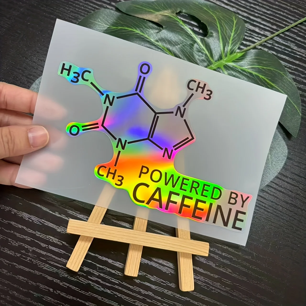 

1pc Creative Caffeine Molecule Decal | Waterproof, Sun-Resistant Vinyl Sticker Perfect for Car Rear Bumper, Triangle Window