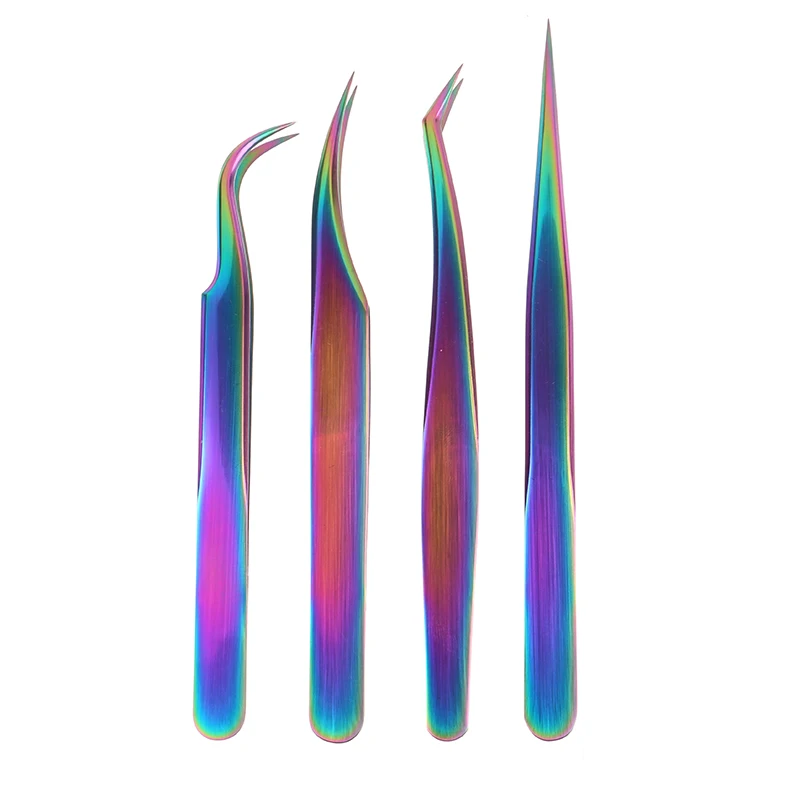 まつげエクステンション曲がった鼻ピンセットステンレス鋼まつげピンセット精密帯電防止ピンセットまつげエクステンションツール