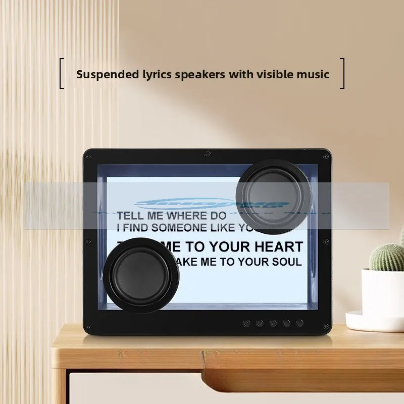 مكبر صوت شفاف كلمات عائمة مكبر صوت بلوتوث لاسلكي يتم توصيلها في غطاء خلفية بطاقة TF #2