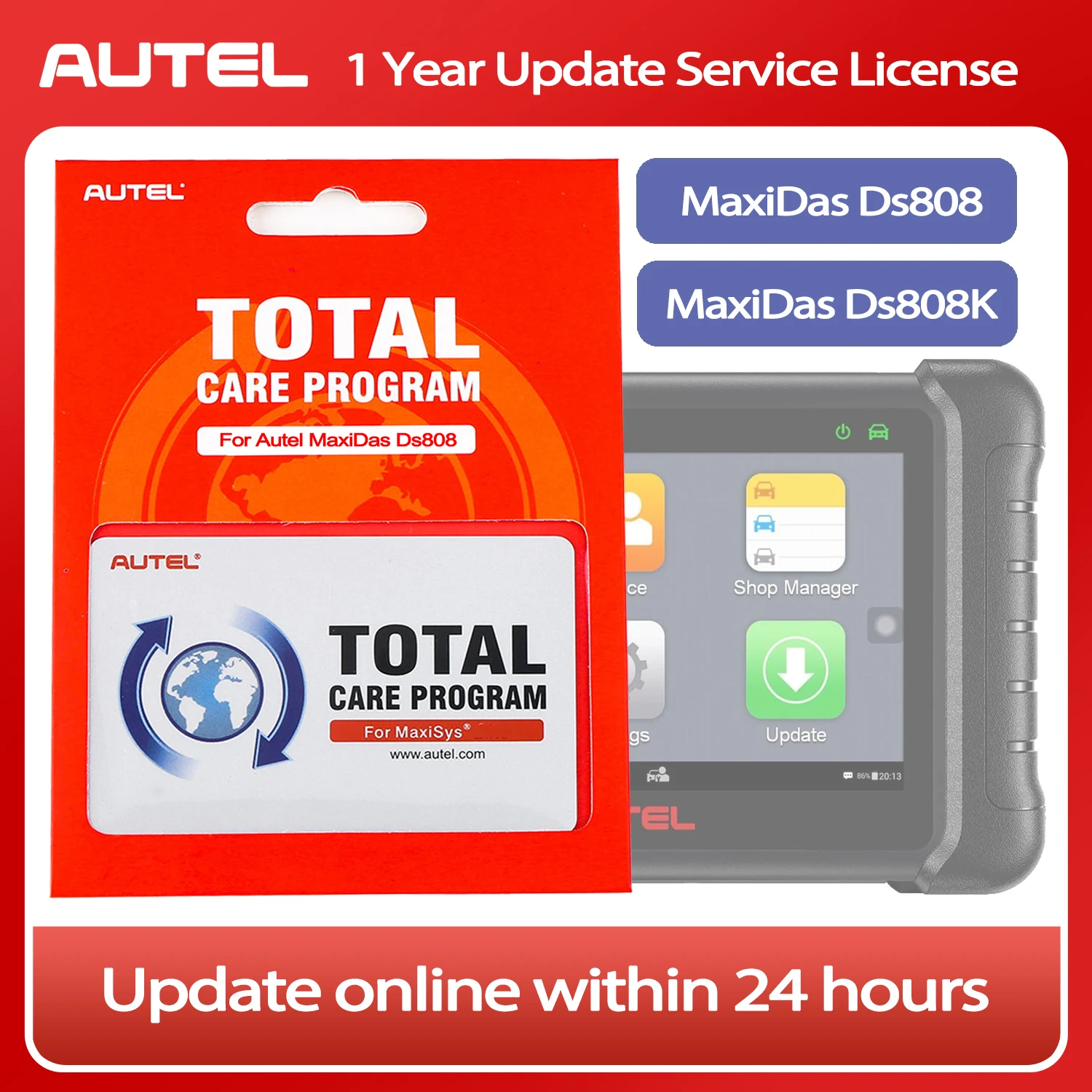 Autel MaxiDAS DS808/ DS808K  One Year Software Update (Total Care Program) Annual Subscription Software Upgrade