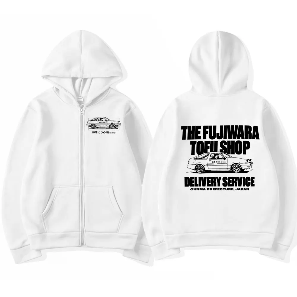 Anime Initial D Drift AE86 Takumi Fujiwara Tofu Shop JDM Auto Reißverschluss-Hoodies Herren Damen Kleidung Zip-Up Sweatshirts Jacken Mantel – Detail 3
