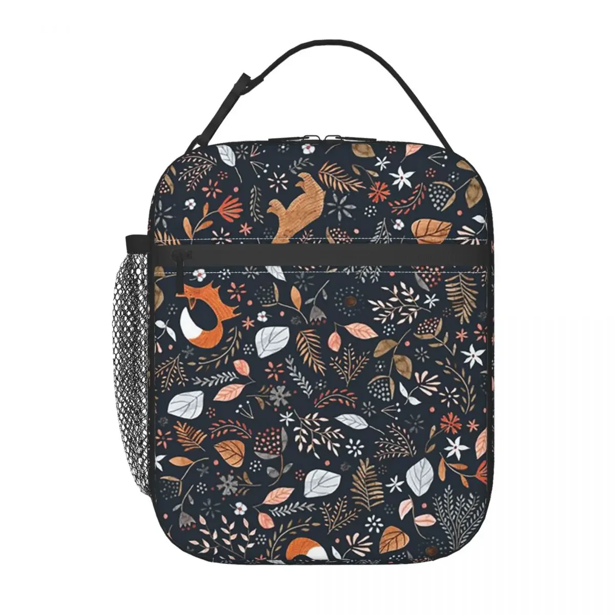 Cute Fox And Forest Pattern Insulated Lunch Bag for Kids School Cooler Thermal Food Box Tote Portable Lunch Boxes Container