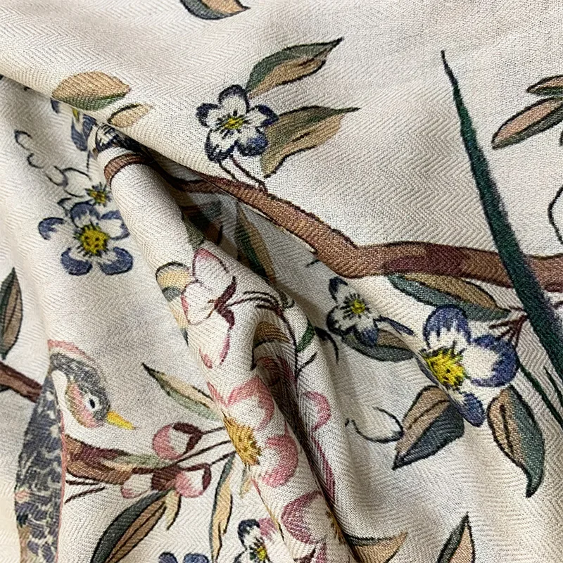 Winsleter-Women 30%Silk 70%Wool Elegant Long Scarf, 135*135CM Printed, Mom Gift Skin-friendly Scarves, 2026 Spring New A61575CC