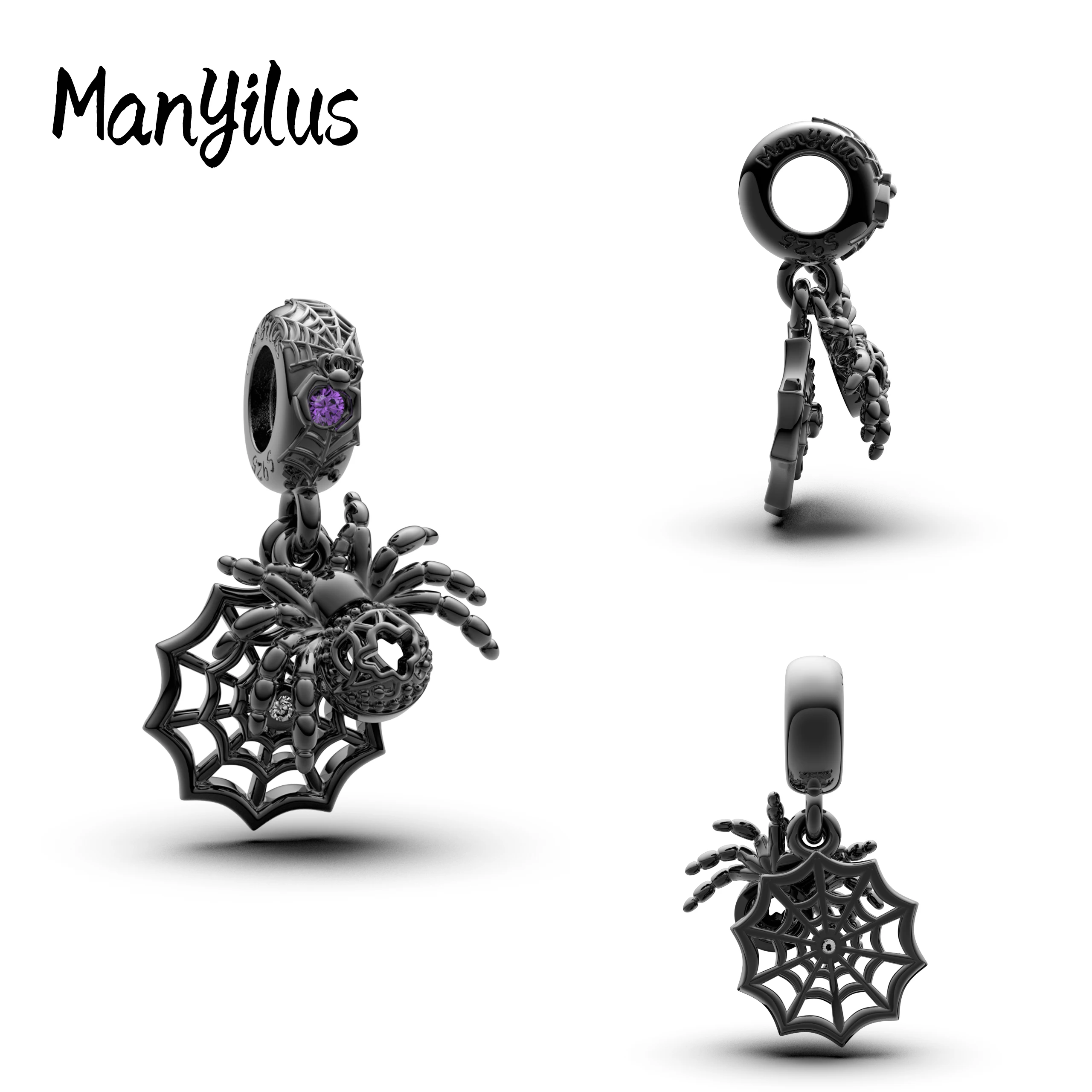 

Manyilus New 2025 Spider Charms S925 Sterling Silver Mother Kids Beads For Original Bracelet Charm 925 Silver Diy Jewelry Gift