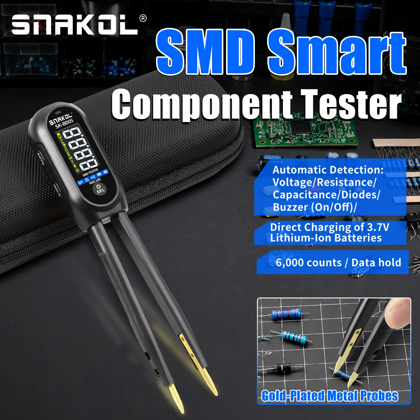 Smd Tweezer Set - SNAKOL SK-BD05 LCR SMD ESR Tester