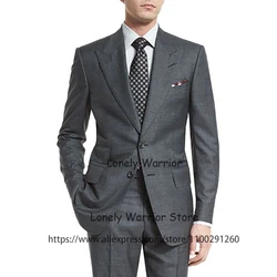 Costumes d'affaires à revers Patricia pour hommes, beau costume gris, blazer d'affaires, smoking de banquet, fête de Rh, coupe couvertes, ensemble 2 pièces, veste et pantalon Terno Mascul37