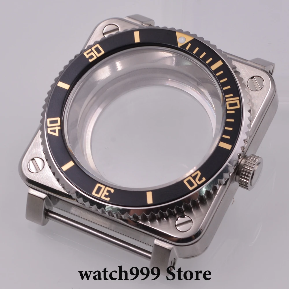

42mm Silver NH35 Case Fit NH35 NH36 Automatic Movement Stainless Steel watch case