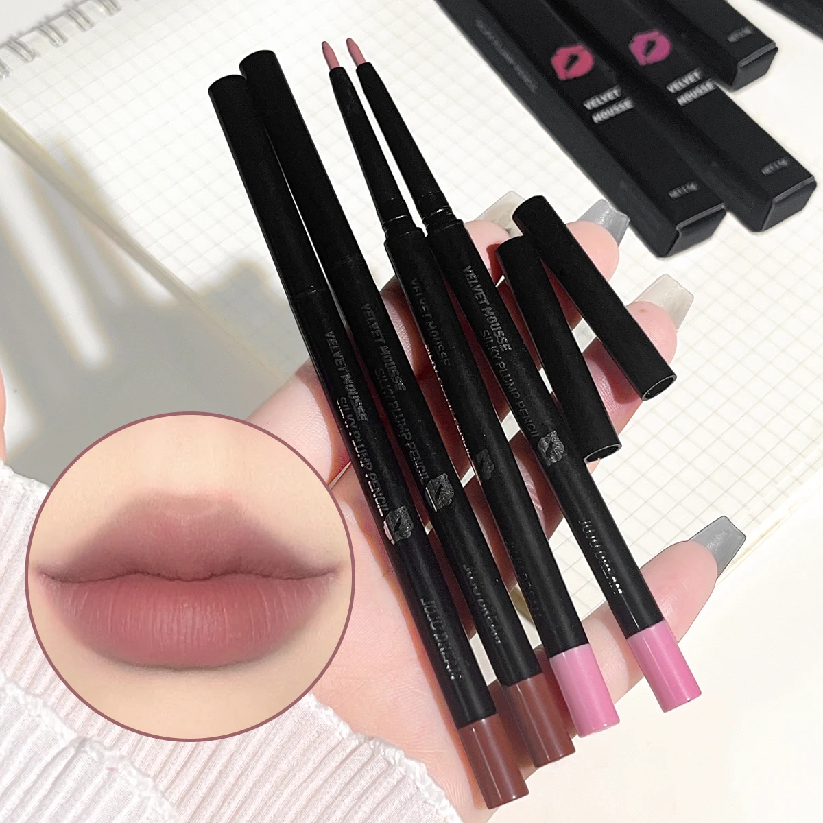 Lip line pencil outlines lips lasting waterproof, not easy to decolorize, non-sticky, coloring, matte lipstick