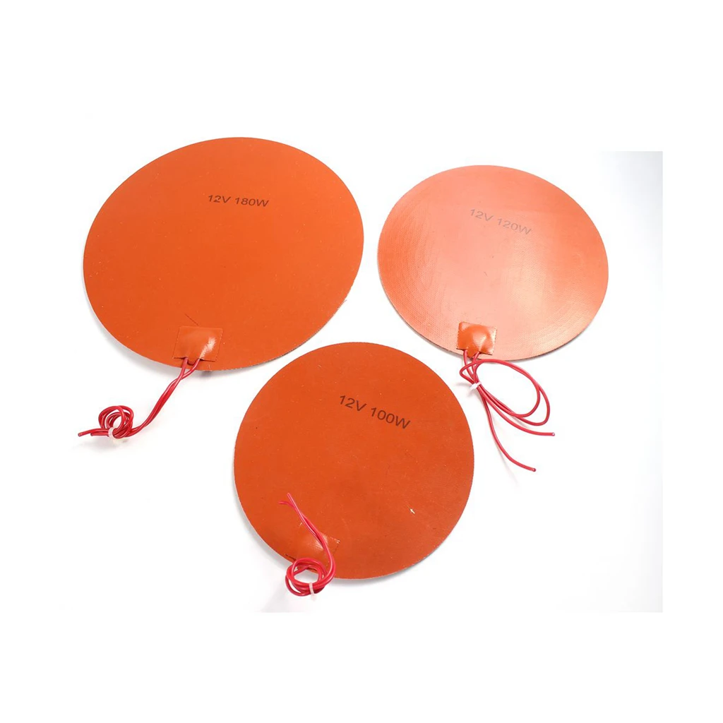 5V 12V 24V 110V 220V Silicone Rubber Heating Pad Round Circle Heater Oil Engine Tank Mat Plate Fuel Water Waterproof 3D Printer