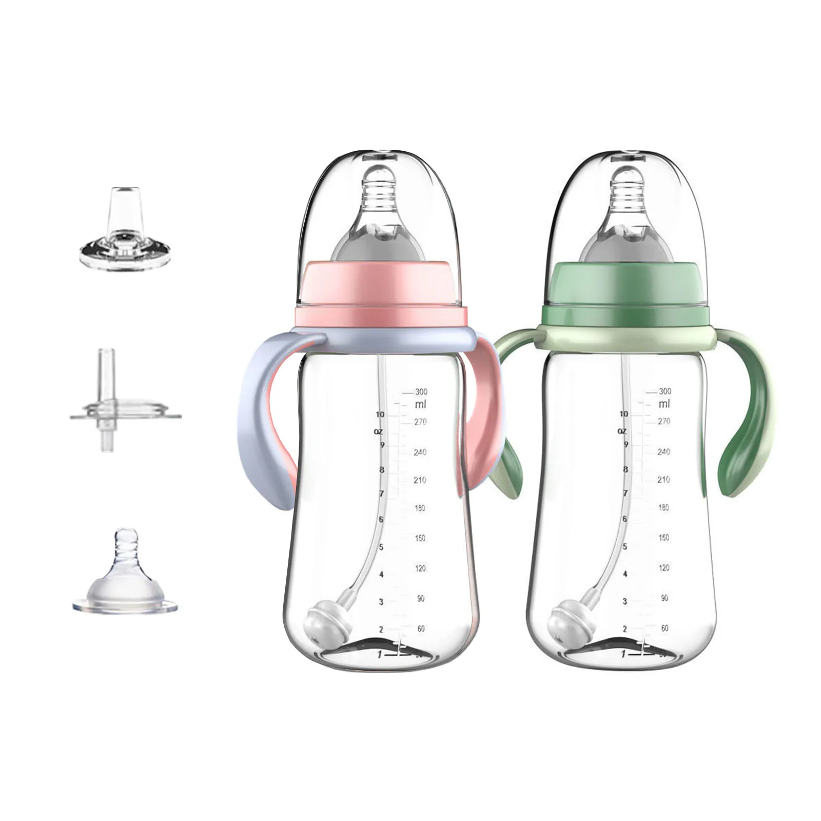 

11 унций запасная крышка Sippy Cup, мягкий носик для малышей, защита от протекания, три соломинки, подходит для детей в возрасте от 0 до 4 лет, Gree