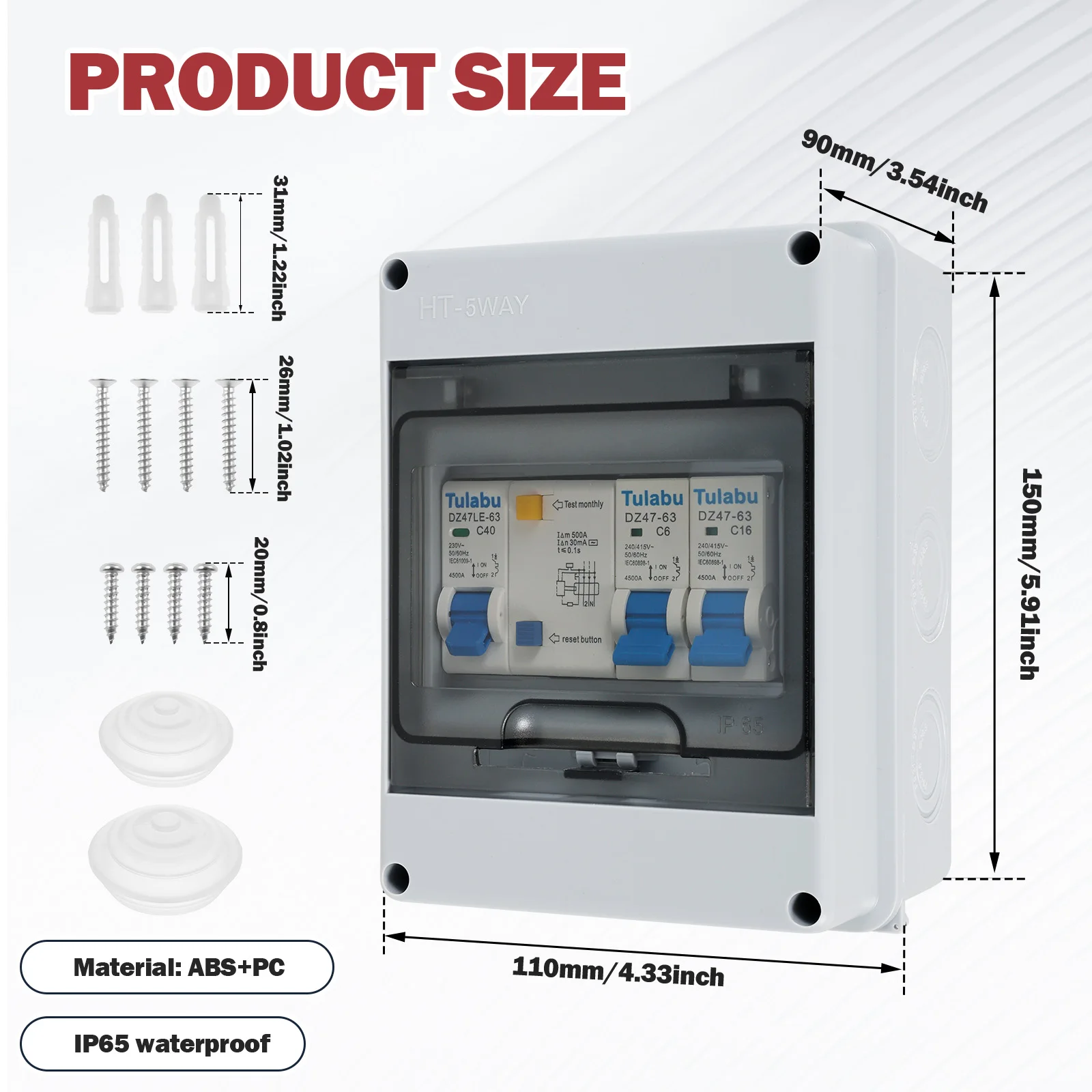 Outdoor Household Switch Waterproof Electrical Distribution Box Circuit Breaker 2 Way Power Plastic Junction Wire Box IP65