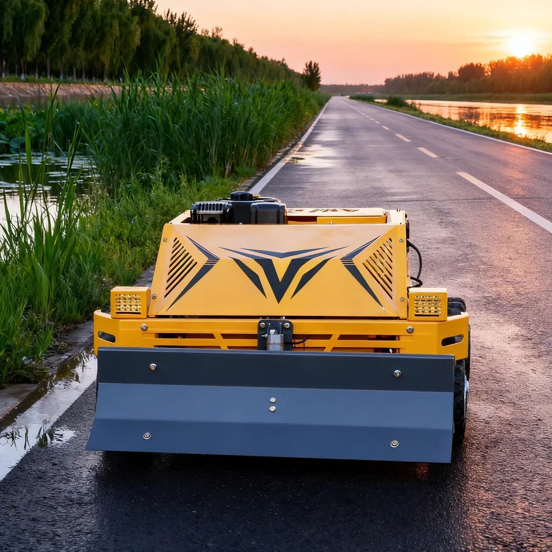 

Customized Home Lawn Trimming Machine Crawler Remote Control Flail Lawn Mower Free Blades and Snow Shovel