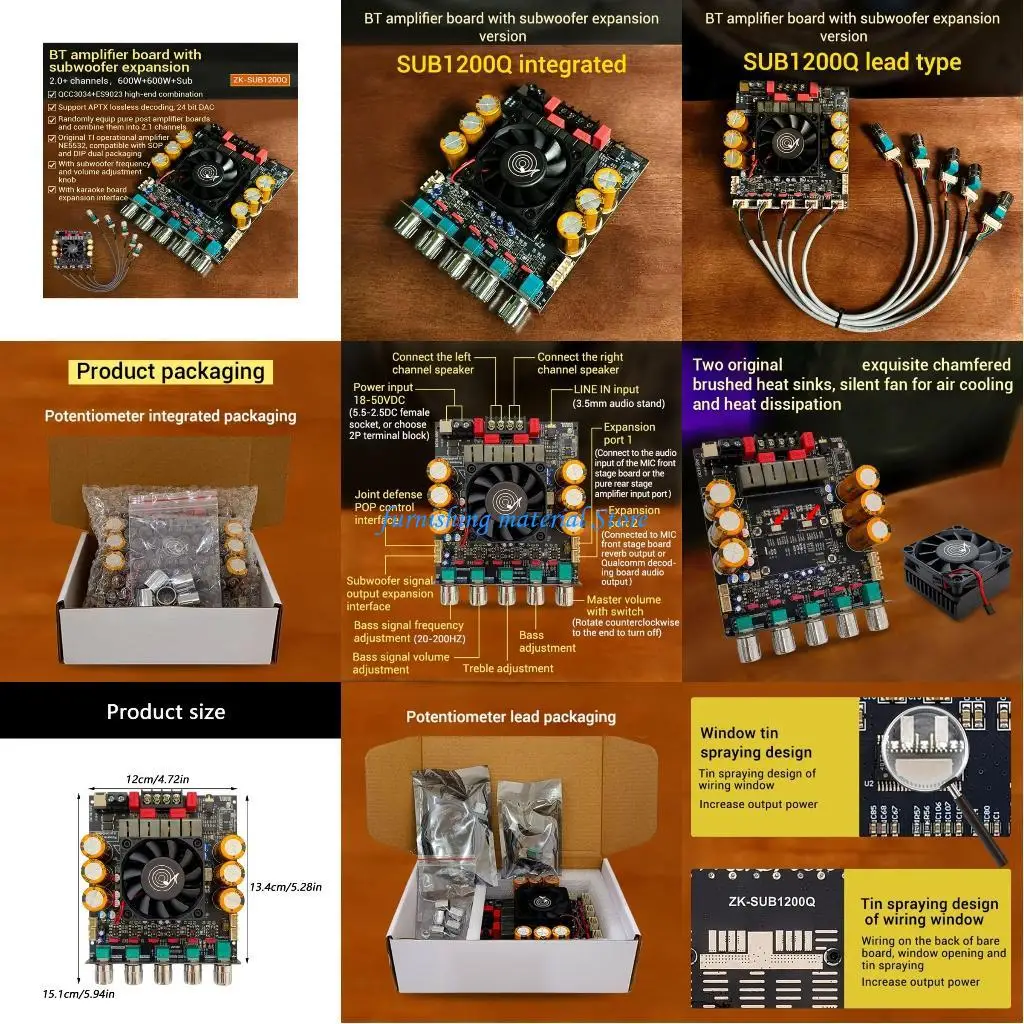 

Y5GD Amplifier Board With 112dB 24Bit ES9023 Decoders & Cooling System
