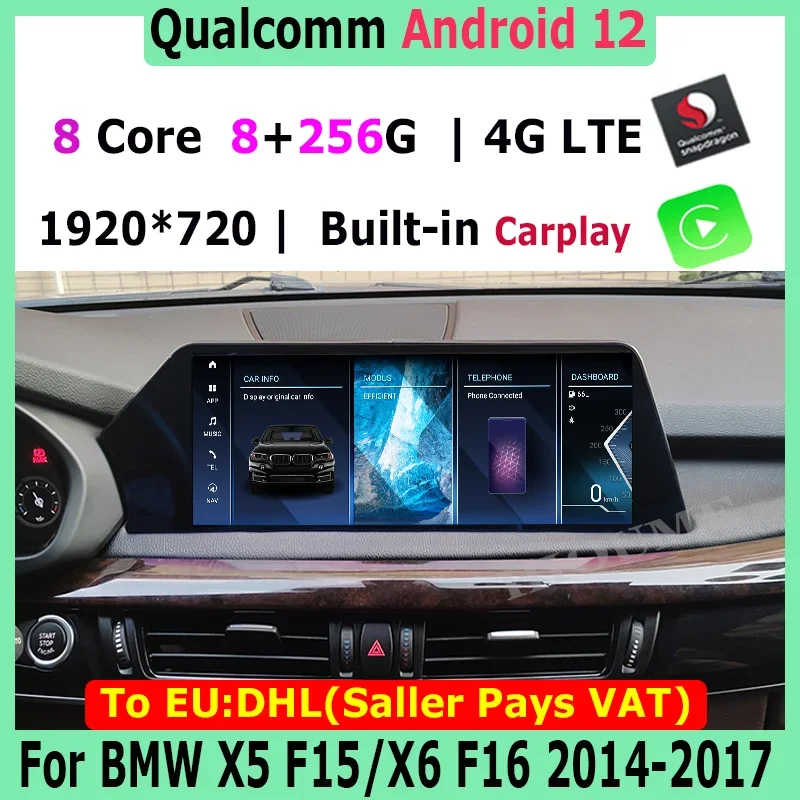 

New 12.5" Android 12 Snapdragon Car Radio Stereo Video Multimedia Player Autoradio GPS for BMW X5 E70 F15/ X6 E71 F16 2007-2020