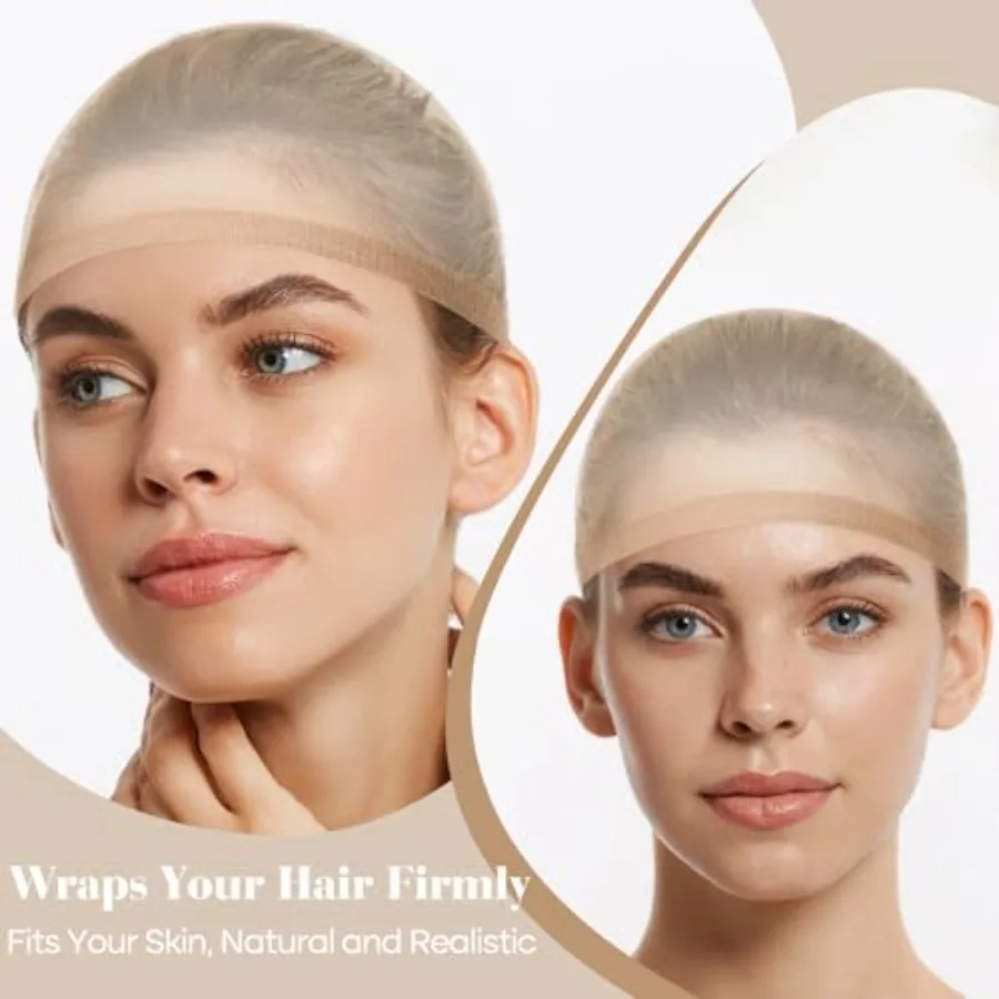 6 Pcs Wig Cap for Women, Mesh Stocking Wig Caps Net Closed End Hair Mesh Net Liner Ultra-thin Invisible for Women Men Cosplay S