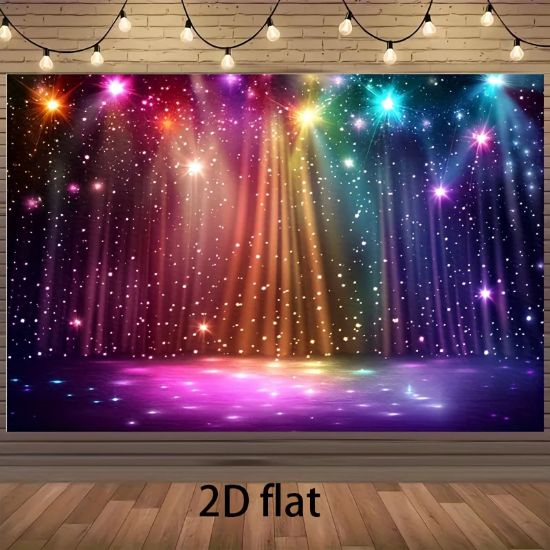 Stunning Galaxy Tapestry Wall Hanging Disco Spotlight Backdrop Neon Rainbow Starry Cosmic Abstract Art Glowing Party Decoration