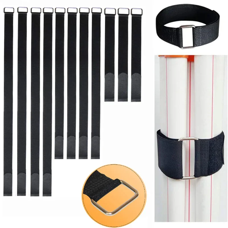 5Pcs Reusable Fastening Cable Straps with Metal Buckles Hook and Loop Straps Adjustable Nylon Cable Ties Straps Wire Organizer