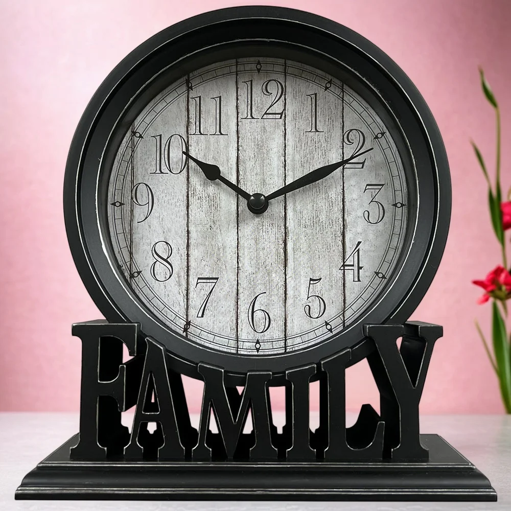 Винтажные классические настольные часы 6 дюймов, настольные часы с резьбой по дереву для спальни, гостиной, домашний декор