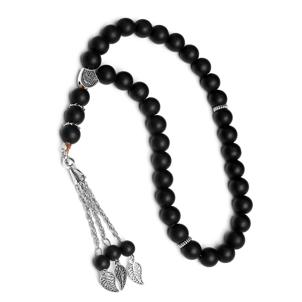 Muslim Prayer Beads religious Handcrafted 10mm Black Frosted Crystal 33-Bead TASBIH Islamic Prayer Beads sold jewelry